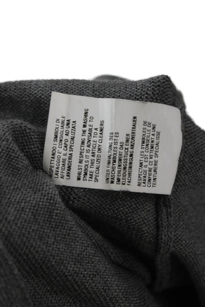 Pier Antonio Gaspari Women Virgin Wool V Neck Gray Long Sleeve Cardigan Size M