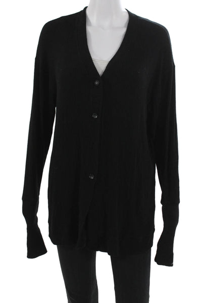 Sablyn Women Black V Neck Viscose Cardigan Long Sleeve Size S