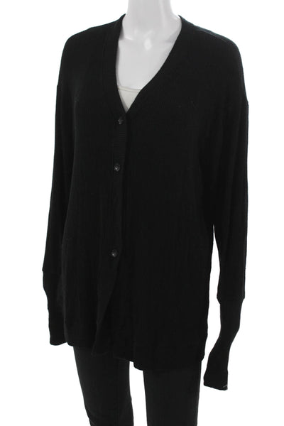 Sablyn Women Black V Neck Viscose Cardigan Long Sleeve Size S