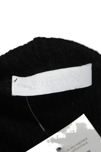 Sablyn Women Black V Neck Viscose Cardigan Long Sleeve Size S