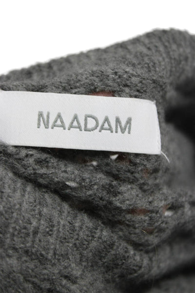 Naadam Womens Cardigan Gray V-Neck Merino Wool Long Sleeve Size S