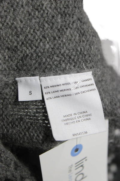 Naadam Womens Cardigan Gray V-Neck Merino Wool Long Sleeve Size S