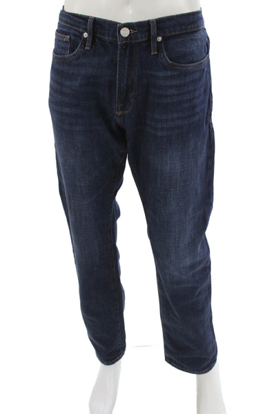 Frame Mens Straight Jeans Blue Cotton Blend Button Fly Size 36