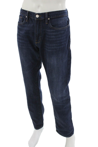 Frame Mens Straight Jeans Blue Cotton Blend Button Fly Size 36