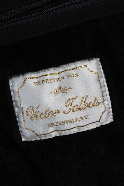 Victor Talbots Mens Overcoat Wool Blend Black Button Solid Fall Size M
