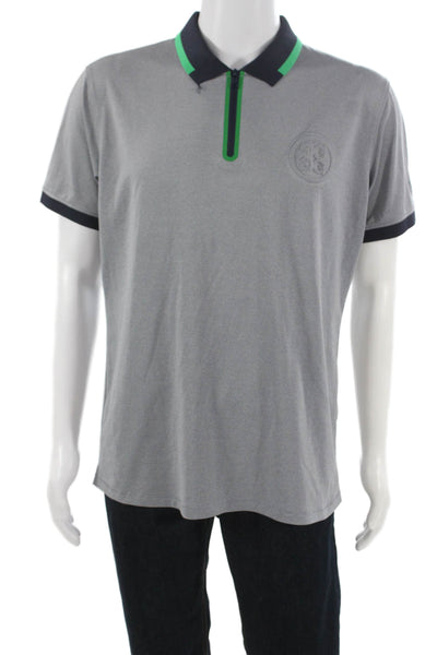 G/Fore Mens Basic Gray Collared Short Sleeve Polyester Polo Size M