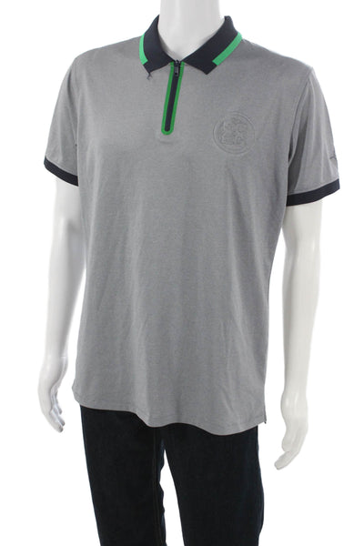 G/Fore Mens Basic Gray Collared Short Sleeve Polyester Polo Size M