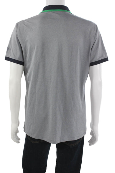 G/Fore Mens Basic Gray Collared Short Sleeve Polyester Polo Size M