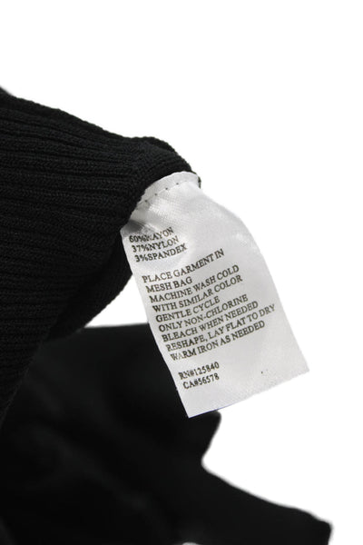 Intermix Women Black Rayon Mock Neck Pullover Sweater Long Sleeve Fall Size S