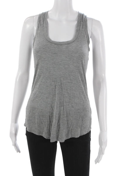 L'Agence Womens Basic Modal Scoop Neck Sleeveless Tank Gray Pullover Size XS