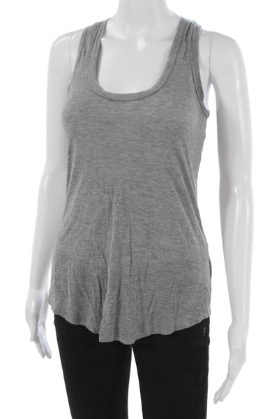 L'Agence Womens Basic Modal Scoop Neck Sleeveless Tank Gray Pullover Size XS
