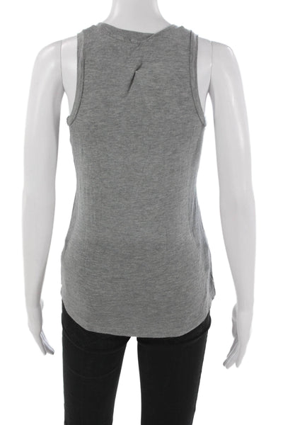 L'Agence Womens Basic Modal Scoop Neck Sleeveless Tank Gray Pullover Size XS