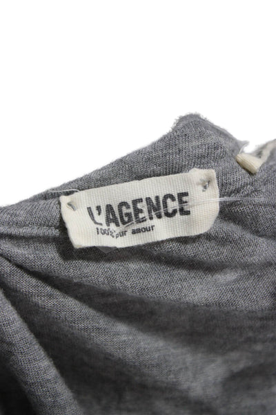 L'Agence Womens Basic Modal Scoop Neck Sleeveless Tank Gray Pullover Size XS