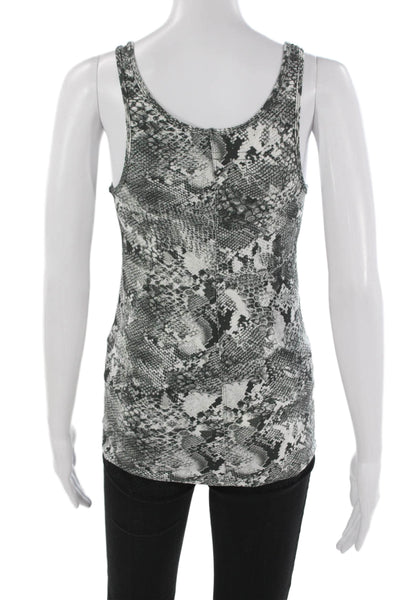 Enza Costa Womens Animal Print Viscose Scoop Neck Sleeveless Tank Size S