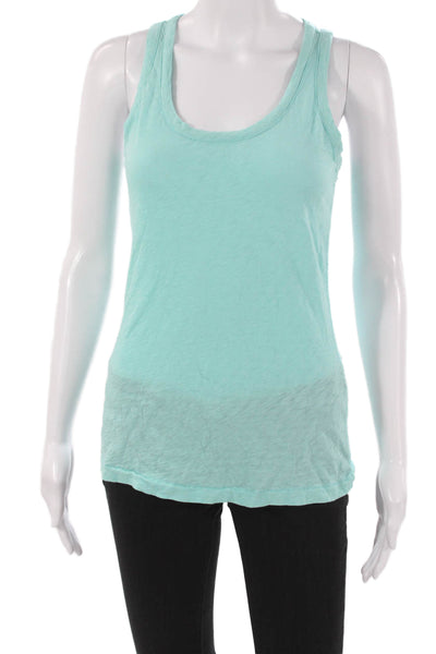 Rag & Bone Jean Womens Basic Green Cotton Scoop Neck Sleeveless Tank Size S