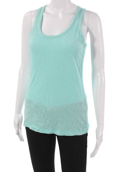Rag & Bone Jean Womens Basic Green Cotton Scoop Neck Sleeveless Tank Size S