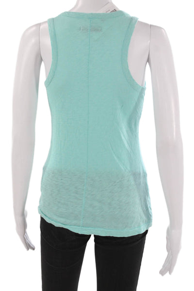 Rag & Bone Jean Womens Basic Green Cotton Scoop Neck Sleeveless Tank Size S