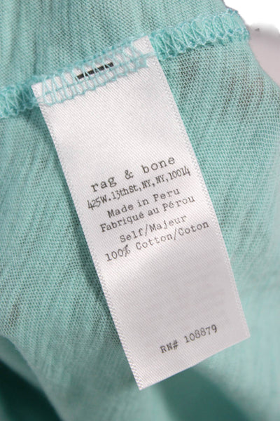 Rag & Bone Jean Womens Basic Green Cotton Scoop Neck Sleeveless Tank Size S