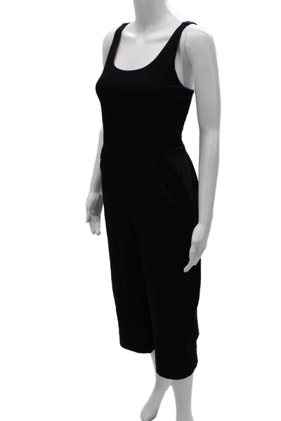 Eileen Fisher Womens Black Cotton Scoop Neck Sleeveless Jumpsuit Petite Size S
