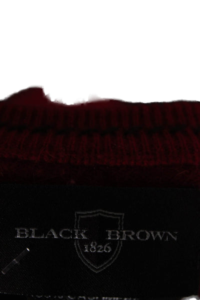Black Brown 1826 Mens Red Cashmere V Neck Pullover Sweater Long Sleeve Size L