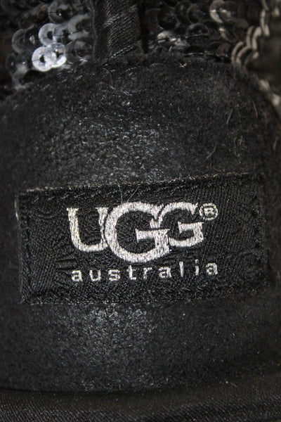Ugg Womens Classic Short Sequins Boots Shoes Black Size 7