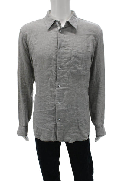 Rag & Bone Mens Gray Collared Long Sleeve Cotton Button-Up Shirt Size XL