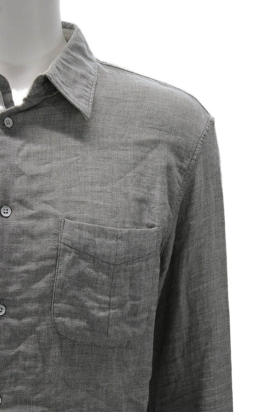 Rag & Bone Mens Gray Collared Long Sleeve Cotton Button-Up Shirt Size XL