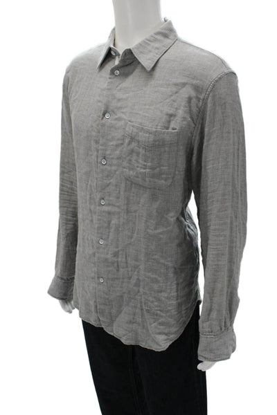 Rag & Bone Mens Gray Collared Long Sleeve Cotton Button-Up Shirt Size XL