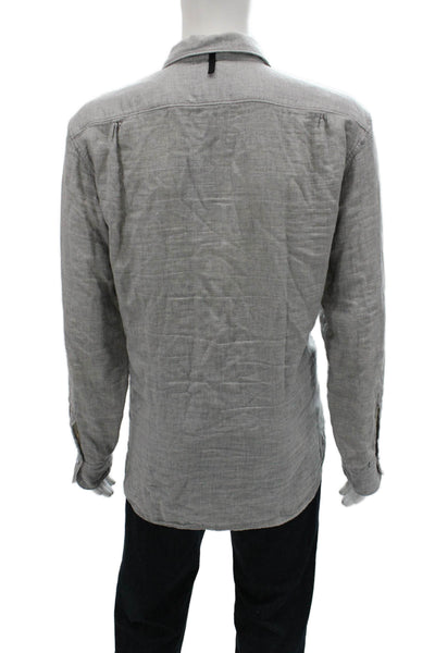 Rag & Bone Mens Gray Collared Long Sleeve Cotton Button-Up Shirt Size XL