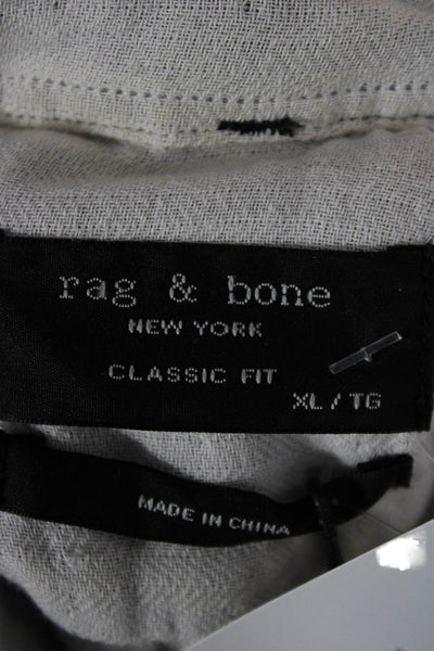Rag & Bone Mens Gray Collared Long Sleeve Cotton Button-Up Shirt Size XL