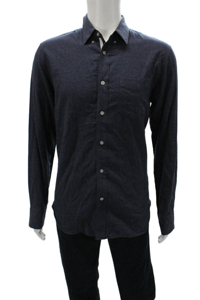 Rag & Bone Mens Blue Cotton Collared Long Sleeve Button Up Shirt Size L