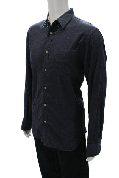 Rag & Bone Mens Blue Cotton Collared Long Sleeve Button Up Shirt Size L