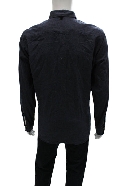 Rag & Bone Mens Blue Cotton Collared Long Sleeve Button Up Shirt Size L