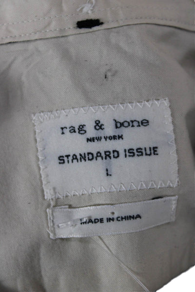 Rag & Bone Mens Blue Cotton Collared Long Sleeve Button Up Shirt Size L