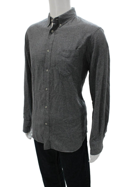 Rag & Bone Mens Gray Long Sleeve Button-Up Shirt Collared Cotton Size L