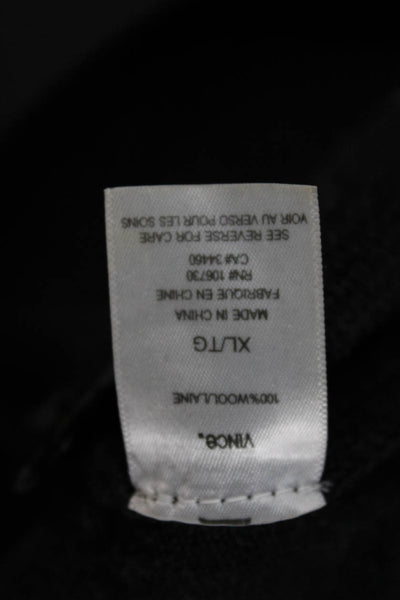 Vince Mens Wool Collared Cardigan Black Long Sleeve Size XL