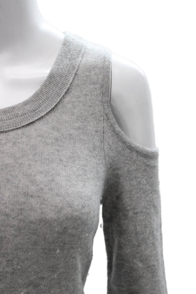 Aqua Cashmere Women Pullover Sweater Gray Round Neck Long Sleeve Size XS