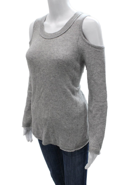Aqua Cashmere Women Pullover Sweater Gray Round Neck Long Sleeve Size XS