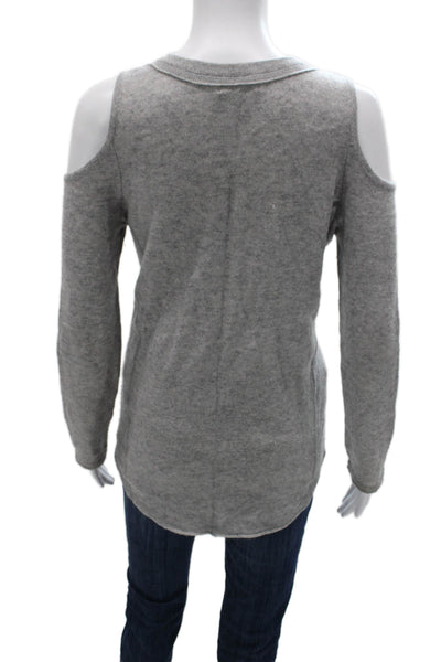 Aqua Cashmere Women Pullover Sweater Gray Round Neck Long Sleeve Size XS