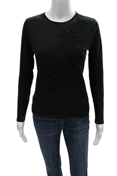 Lauren Ralph Lauren Women Black Basic Cotton T-Shirt Long Sleeve Size XS