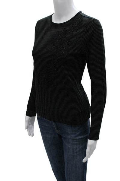 Lauren Ralph Lauren Women Black Basic Cotton T-Shirt Long Sleeve Size XS