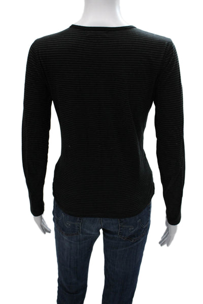 Lauren Ralph Lauren Women Black Basic Cotton T-Shirt Long Sleeve Size XS