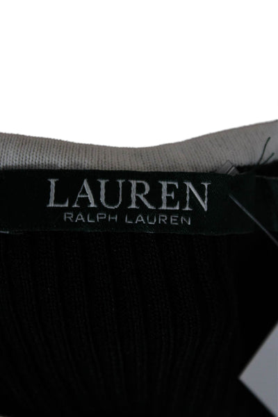 Lauren Ralph Lauren Women Cardigan Black Viscose Long Sleeve Size L