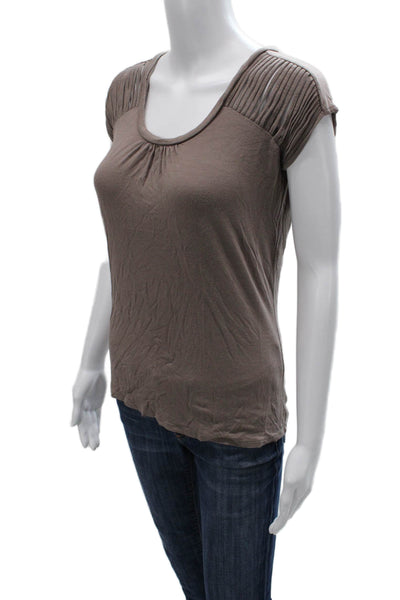 Carmen Carmen Marc Valvo Womens Gray Scoop Neck Sleeveless T-Shirt Size XS