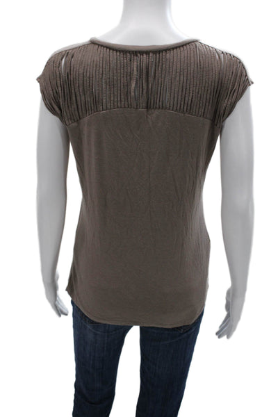 Carmen Carmen Marc Valvo Womens Gray Scoop Neck Sleeveless T-Shirt Size XS