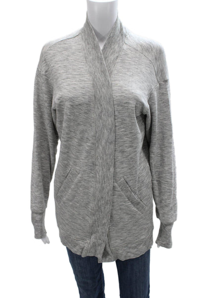 Zella Womens Gray V Neck Long Sleeve Cardigan Polyester Size XS