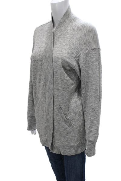 Zella Womens Gray V Neck Long Sleeve Cardigan Polyester Size XS