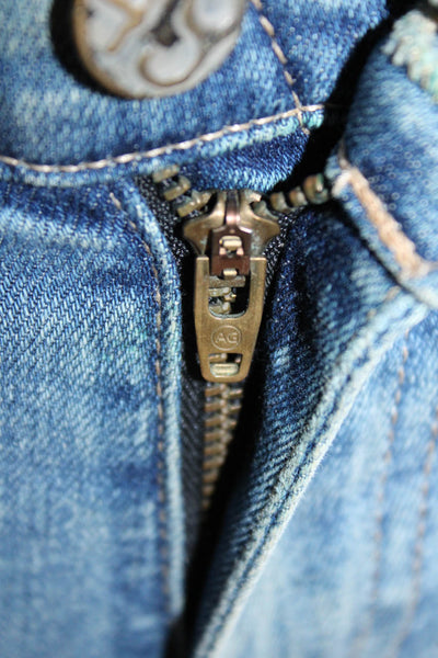 AG-ED Denim Womens Cropped Jeans Blue Cotton Low Rise Button Size 25