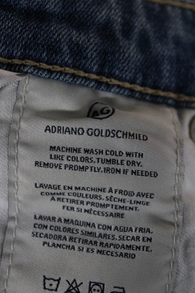 AG-ED Denim Womens Cropped Jeans Blue Cotton Low Rise Button Size 25