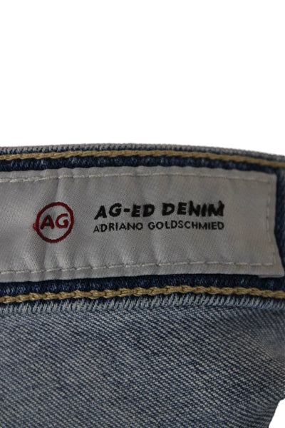 AG-ED Denim Womens Cropped Jeans Blue Cotton Low Rise Button Size 25